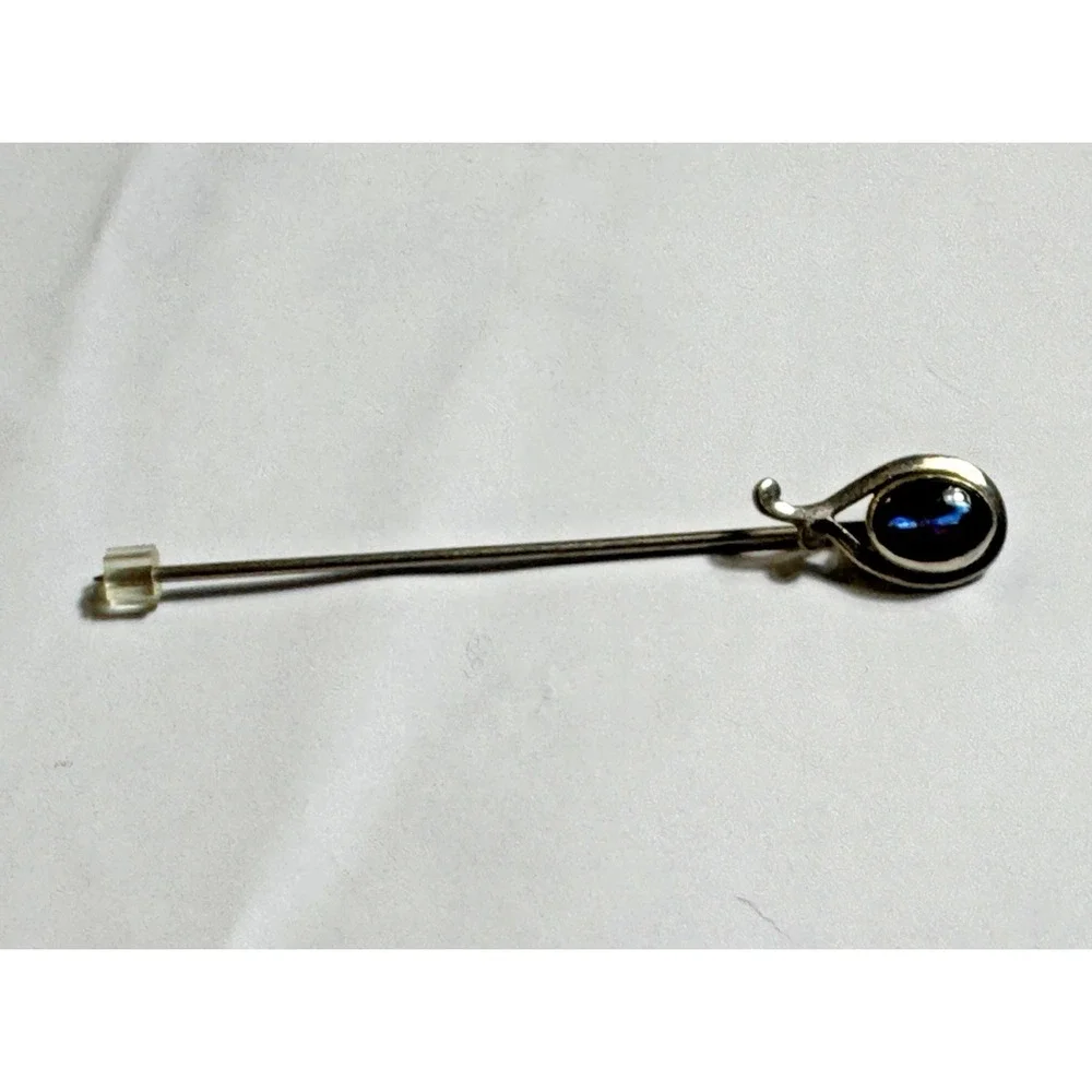 Antique Marked CRR Art Deco Nuevo‎ Stick Pin Stone C. Ray Randall Co. Minimalism